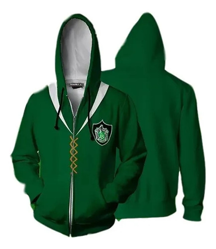 Sudadera 3d Con Capucha De Cosplay De Harry Potter Slytherin