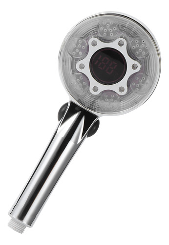 Cabeça De Chuveiro G1/2in Digital Led De 3 Cores Com Tempera