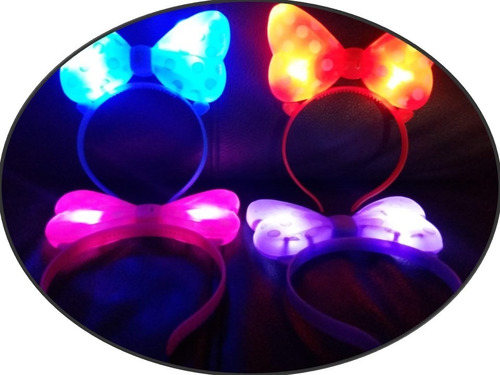 5 Orejas Minnie Luz Led Diadema Mimi Luminosa Niña