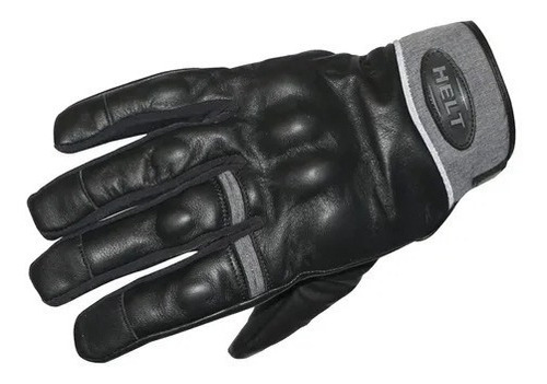 Guantes cortos Helt Leather Touch de color gris con protección para motocicletas, talla 3 g