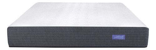 Colchón Inducol Limay blanco y negro de 140cmx190cm 2 1/2 plazas de espuma de alta densidad enrollado