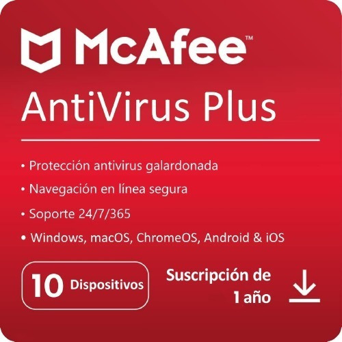 Mcafee Antivirus Plus 10 Dispositivos 1 Año