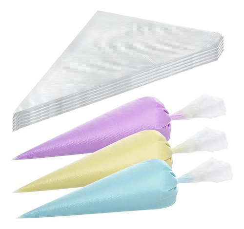 Saco de confeitar simples tamanho 25 Saco Confeitar Saco De Confeiteiro Saco de Recheio - cinza 50 unidades