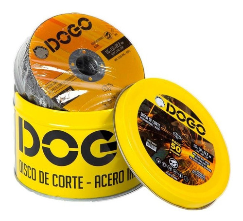 Pack 50 Discos De Corte Dogo P/ Acero Inox 115 X 1,6 Mm Lata