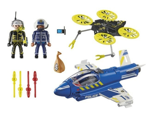 Playmobil Jet Avion Policia Dron Muñeco Accesorio Original