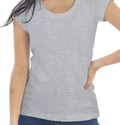 Remera Mujer Gris Sublimar Lisa Maxima Calidad Fabrica