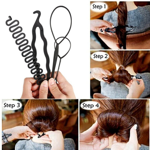 B Pelo Moño Hecedor Trenzado Peinado Clip Diy