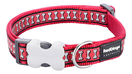 Red Dingo Dc-rb-re-20 Collar De Perro Rojo Reflectante, Medi