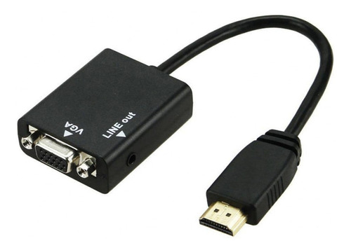 Conversor Adaptador De Vídeo Hdmi Para Vga Com Áudio