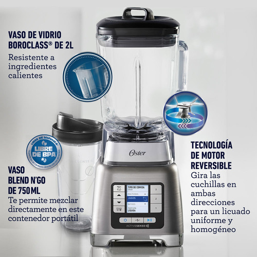 Licuadora Oster Activesense Blsttdgnbg Con Vaso Blend N Go