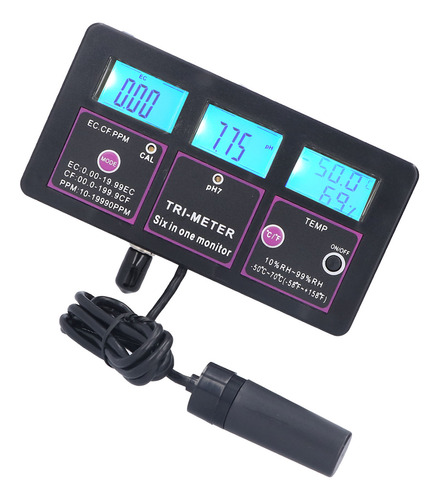 Testador De Qualidade Da Água 6 Em 1 Multifuncional Ph Temp