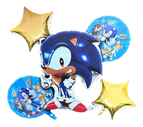 Set 5 Globos Metalicos Sonic #1