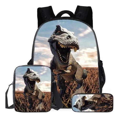 Mochila De Dinosaurio De 3 Piezas / 20l