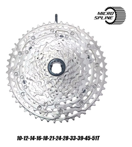 Cassette Shimano 12 Velocidades Micro Spline M6100 Silver 10 51