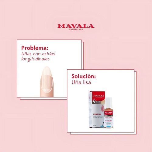 Mavala Unha Lisa, Alisa e Iguala Superfície de Unhas Estriadas Cor Transparente