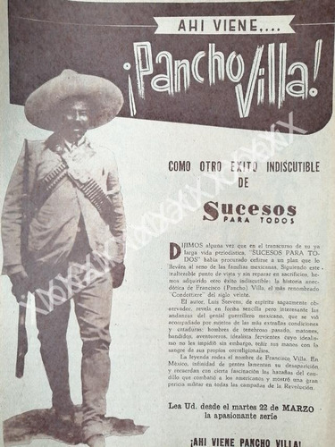 Cartel De Revista Anuncia Novela Vamonos Con Pancho Villa 19