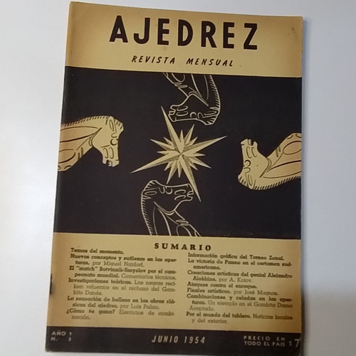 Revista Ajedrez Año 1 N°3 Junio 1954 Luis Palau Ed. Sopena