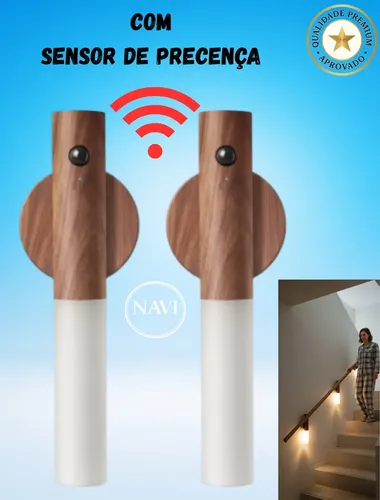 Kit Com 2 Luminárias Arandela Bastão Com Sensor De Movimento Led ...