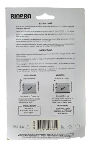 Calentador Fijo Para Acuarios 5 Watts Biopro