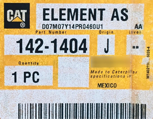 Filtro Aire Cat 142-1404 Original Made In México P537877