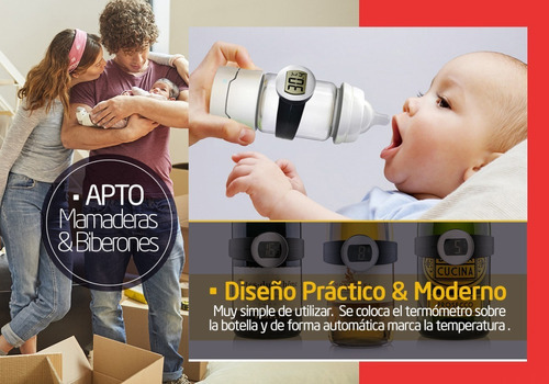 Termometro Digital Vino Brazalete Botella Sommelier C / Pila