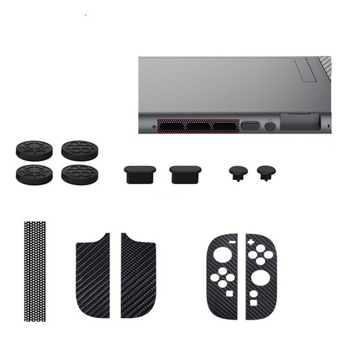 Dlsqkit Switch2: Tapones De Silicona + Adhesivos + Cubre Pol