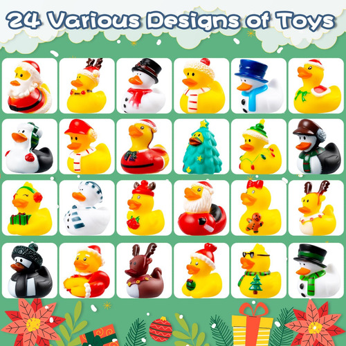 Calendario De Adviento 2024 Con Patos De Navidad 24 Unidades