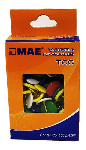 Tachuela Mae Tcc Paquete Con 100 Piezas Varios Colores