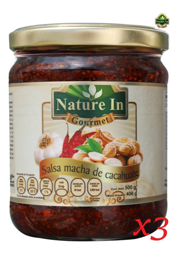 X3 Salsa Macha De Cacahuate 500g Nature In Gourmet