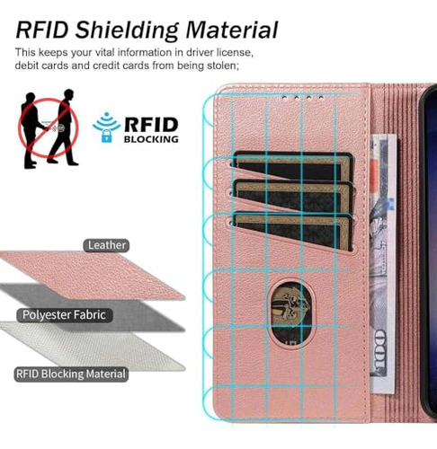 Funda Para Galaxy S21 Rosa Dorado 6.2puLG Piel Sintetica