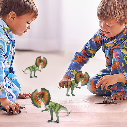 Un Niño, Modelo De Dinosaurio Heterodon, Liso, Pintado A Man