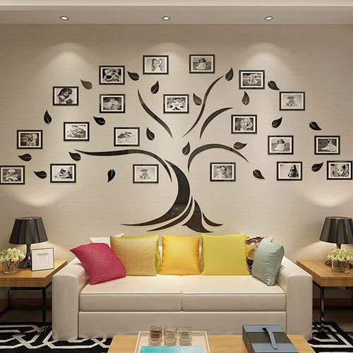 Vaabee Family Tree Wall Decor Acrylic 3d Diy Mirror Stick