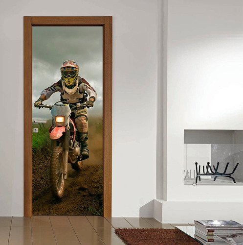 Vinilo Para Puerta Moto Cross Off Road Extremo M2