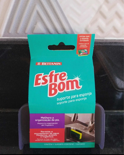 Esfrebom Porta Esponja Plástico Con Sopapa X 2 Und