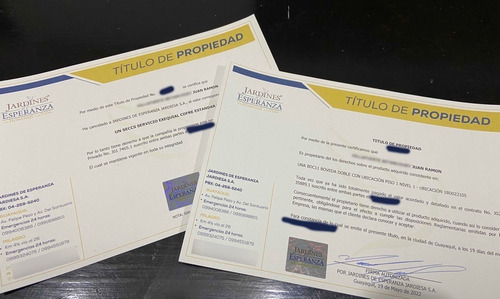 Bóveda Doble Más Servicio Exequial En Jardines De Esperanza, Guayaquil