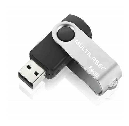 Imagem 2 de 5 de 02 Pen Drive Twist 64gb Usb Multilaser - 2 Cartelas