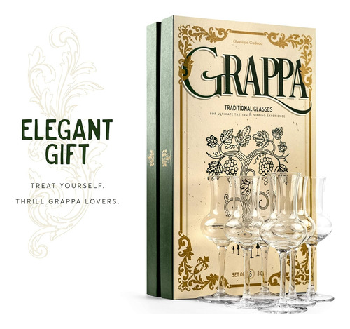 Crystal Grappa Y Vasos Cordiales | Juego De 6 | Pequeñ...