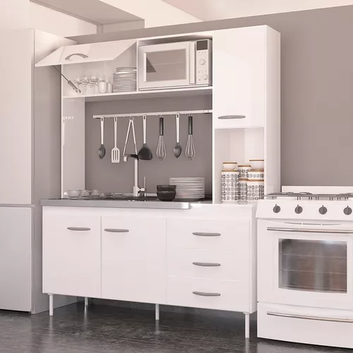 Mueble Aparador Cocina Organizador Blanco Delos 155 Cm