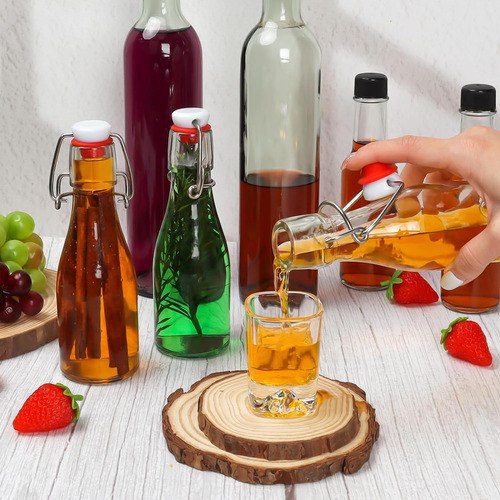 Paquete De 10 Botellas De Vidrio Salsa Y Licor De 5 Onz...