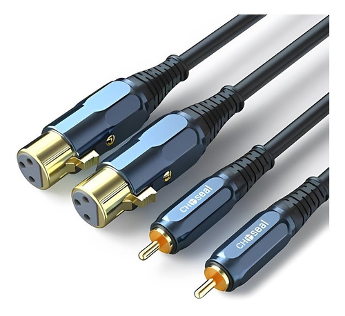 Cable Profesional 100cm Pvc 2 Xlr Stereo 2 Rca Audio Mp3 Dj