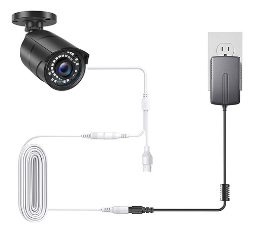 Cable De Extensión De Alimentación Para Camara 2,1x5,5mm 5 M