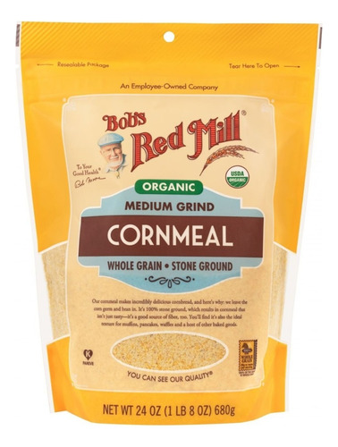 Bobs Red Mill Organic Medium Grind Cornmeal 680g