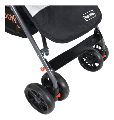 Coche Paragüita Reforzado Bebe Paseo Carrito Bipokids Negro Gris