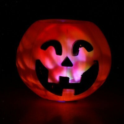 Halloween Adorno Calabaza Caramelera Luminosa Con Luz Led