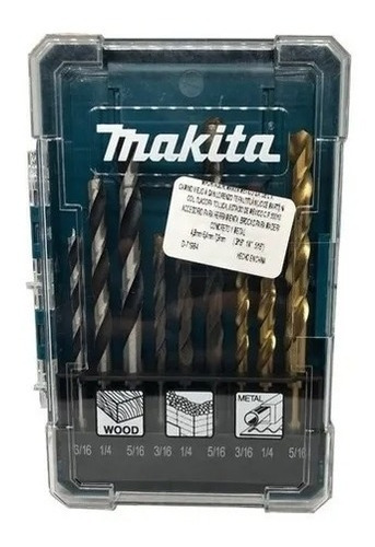 Jgo Brocas 9 Pz Para Madera, Metal, Concreto Makita  D-71984