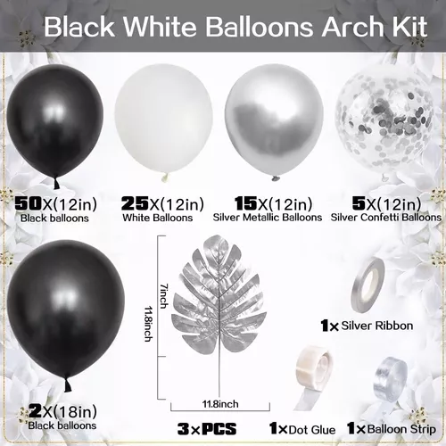 Juego De Decoracion Globos Negro Dorado Plateadas 40 Cumpleaños Para Hombre  Muj