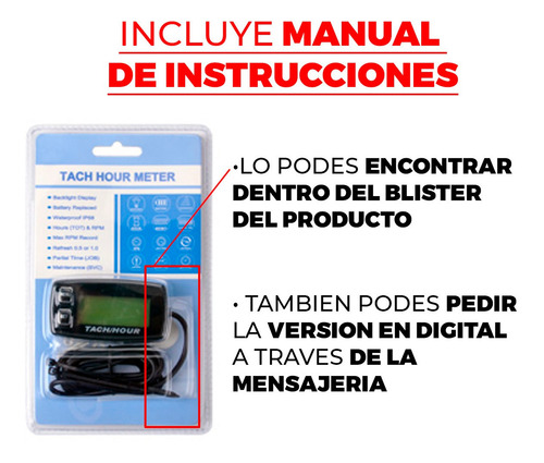 Tacometro Digital Memoria Rpm Cuenta Horas Moto Paramotor