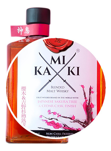 Whisky Japones Kamiki Sakura Wood 500ml En Estuche 48%alc
