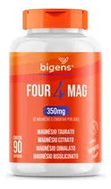 Comprar Four 4 Mag - Mezcla con 4 tipos de magnesio (taurato, citrato, dimalato, bisglicinato) 350 mg Elemental | 90 cápsulas | Bigens