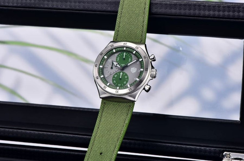 Reloj Hombre Rollstimi Pagani Desing Rt-7932 V Cuarzo Crono Verde Musgo Plateado Gris Oscuro